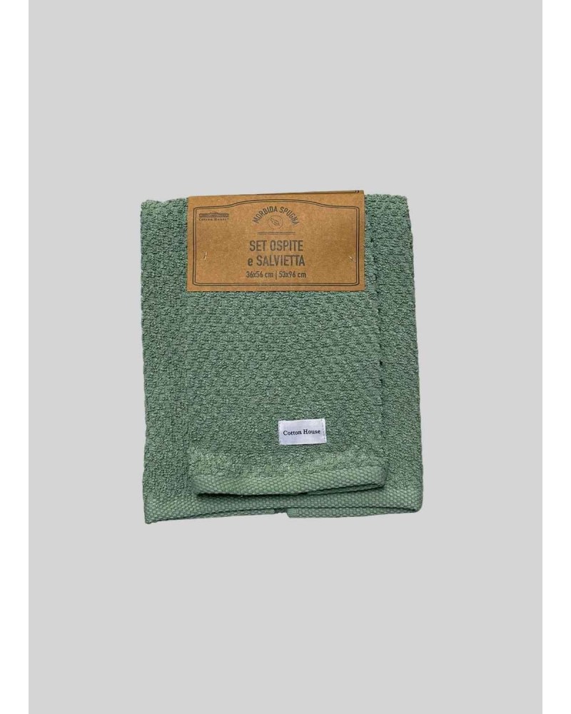 Completo asciugamani viso e ospite in cotone, modello Pop Corn