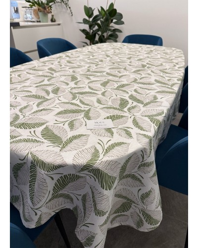 Tovaglia in puro cotone fantasia Felce Verde, disponibile in diverse misure