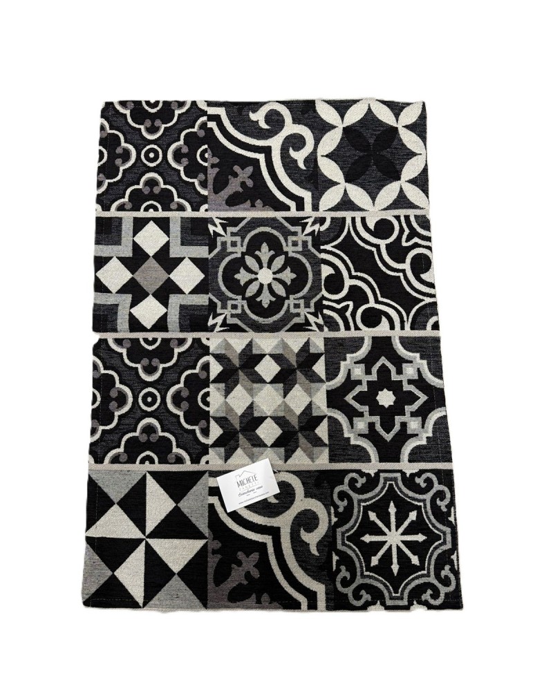Tappeto in ciniglia con base antiscivolo serie Cementine