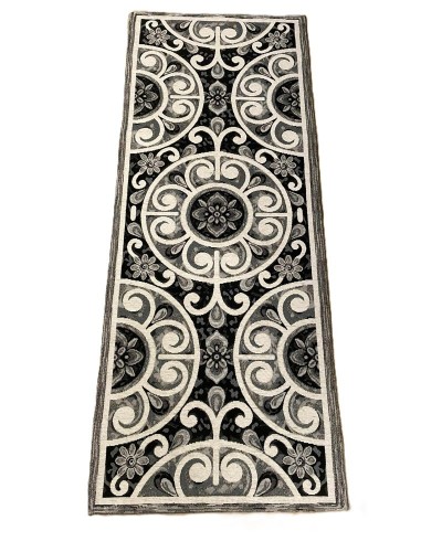 Tappeto in ciniglia con base antiscivolo serie Andalusia, colore nero, per il tuo bagno