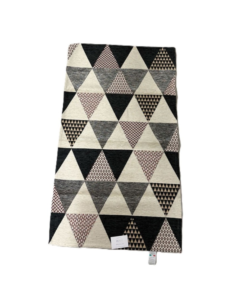 Tappeto in ciniglia con base antiscivolo serie Triangoli per la cucina