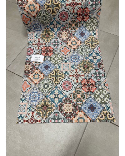Tappeto Cucina a metro Fantasia Maioliche in PVC H 50 cm - lunghezza a scelta, con antiscivolo