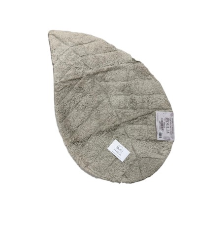 Tappeto Bagno Foglia 50x80 cm, colore beige – 100% Cotone con Antiscivolo